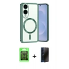 MARSİLYAN™- Galaxy S25 Edge Kılıf Nova Işık Özel Seri - Siyah 3D Antistatik Hayalet Cam Ekran Koruyucu + Raze Metal Kamera Lens - SH