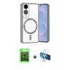 MARSİLYAN™- Galaxy S25 Edge Kılıf Nova Işık Özel Seri - Siyah 3D Antistatik Seramik Nano Ekran Koruyucu + Siyah Raze Metal Kamera Lens