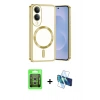 MARSİLYAN™- Galaxy S25 Edge Kılıf Nova Işık Özel Seri - Siyah 3D Antistatik Seramik Nano Ekran Koruyucu + Gümüş Raze Metal Kamera Lens