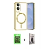 MARSİLYAN™- Galaxy S25 Edge Kılıf Nova Işık Özel Seri - Siyah Bilvis Hayalet Cam Ekran Koruyucu + Raze Metal Kamera Lens - SH