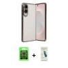 MARSİLYAN™- Galaxy S25 Edge Kılıf Vadi Minimal - Şeffaf Pasifik Cam Ekran Koruyucu + Raze Metal Kamera Lens - SH