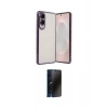 MARSİLYAN™- Galaxy S25 Edge Kılıf Vadi Minimal - Siyah 3D Antistatik Hayalet Cam Ekran Koruyucu