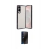 MARSİLYAN™- Galaxy S25 Edge Kılıf Vadi Minimal - Siyah 3D Antistatik Hayalet Cam Ekran Koruyucu