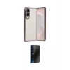 MARSİLYAN™- Galaxy S25 Edge Kılıf Vadi Minimal - Siyah 3D Antistatik Hayalet Cam Ekran Koruyucu