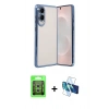 MARSİLYAN™- Galaxy S25 Edge Kılıf Vadi Minimal - Siyah 3D Antistatik Seramik Nano Ekran Koruyucu + Raze Metal Kamera Lens - GS