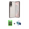 MARSİLYAN™- Galaxy S25 Edge Kılıf Vadi Minimal - Siyah 3D Antistatik Seramik Nano Ekran Koruyucu + Raze Metal Kamera Lens - GS