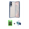 MARSİLYAN™- Galaxy S25 Edge Kılıf Vadi Minimal - Siyah 3D Antistatik Seramik Nano Ekran Koruyucu + Raze Metal Kamera Lens - SH