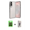 MARSİLYAN™- Galaxy S25 Edge Kılıf Vadi Minimal - Siyah Bilvis 3D Cam Ekran Koruyucu + Raze Metal Kamera Lens - SH