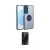 MARSİLYAN™- Galaxy S25 Edge Kılıf Yörünge Çizgi - Siyah 3D Antistatik Hayalet Cam Ekran Koruyucu