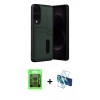 MARSİLYAN™- Galaxy S25 Edge Kılıf Yörünge Işık Serisi - Siyah 3D Antistatik Seramik Nano Ekran Koruyucu + Raze Metal Kamera Lens - SH