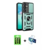 MARSİLYAN™- Galaxy S25 FE Kılıf Ahenk Klasik - Siyah 3D Antistatik Seramik Nano Ekran Koruyucu + Raze Metal Kamera Lens - LT
