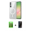 MARSİLYAN™- Galaxy S25 FE Kılıf Ahenk Minimal Serisi - Siyah 3D Antistatik Hayalet Cam Ekran Koruyucu + Raze Metal Kamera Lens - YL