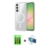 MARSİLYAN™- Galaxy S25 FE Kılıf Ahenk Minimal Serisi - Siyah 3D Antistatik Seramik Nano Ekran Koruyucu + Raze Metal Kamera Lens - YL