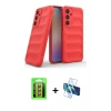 MARSİLYAN™- Galaxy S25 FE Kılıf Atlas Koleksiyonu - Siyah 3D Antistatik Seramik Nano Ekran Koruyucu + Raze Metal Kamera Lens - KI