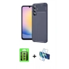 MARSİLYAN™- Galaxy S25 FE Kılıf Eksen Form Prime - Siyah 3D Antistatik Seramik Nano Ekran Koruyucu + Raze Metal Kamera Lens - YL