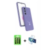MARSİLYAN™- Galaxy S25 FE Kılıf İz Işık Koleksiyonu - Siyah 3D Antistatik Seramik Nano Ekran Koruyucu + Raze Metal Kamera Lens - LT