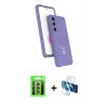 MARSİLYAN™- Galaxy S25 FE Kılıf İz Işık Koleksiyonu - Siyah 3D Antistatik Seramik Nano Ekran Koruyucu + Raze Metal Kamera Lens - YL
