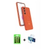 MARSİLYAN™- Galaxy S25 FE Kılıf İz Işık Koleksiyonu - Siyah 3D Antistatik Seramik Nano Ekran Koruyucu + Raze Metal Kamera Lens - YL