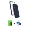 MARSİLYAN™- Galaxy S25 FE Kılıf İz Işık Koleksiyonu - Siyah 3D Antistatik Seramik Nano Ekran Koruyucu + Raze Metal Kamera Lens - YL