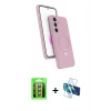 MARSİLYAN™- Galaxy S25 FE Kılıf İz Işık Koleksiyonu - Siyah 3D Antistatik Seramik Nano Ekran Koruyucu + Raze Metal Kamera Lens - PE