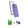 MARSİLYAN™- Galaxy S25 FE Kılıf İz Işık Koleksiyonu - Siyah 3D Antistatik Seramik Nano Ekran Koruyucu + Raze Metal Kamera Lens - PE