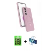 MARSİLYAN™- Galaxy S25 FE Kılıf İz Işık Koleksiyonu - Siyah 3D Antistatik Seramik Nano Ekran Koruyucu + Raze Metal Kamera Lens - LT