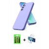 MARSİLYAN™- Galaxy S25 FE Kılıf Kozmos Yansıma Özel Seri - Siyah 3D Antistatik Seramik Nano Ekran Koruyucu + Raze Metal Kamera Lens - YL