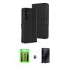MARSİLYAN™- Galaxy S25 FE Kılıf Siluet Işık Serisi - Siyah 3D Antistatik Hayalet Cam Ekran Koruyucu + Raze Metal Kamera Lens - KI