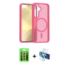 MARSİLYAN™- Galaxy S25 FE Kılıf Siluet Minimal Prime - Siyah 3D Antistatik Seramik Nano Ekran Koruyucu + Raze Metal Kamera Lens - YL