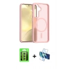 MARSİLYAN™- Galaxy S25 FE Kılıf Siluet Minimal Prime - Siyah 3D Antistatik Seramik Nano Ekran Koruyucu + Raze Metal Kamera Lens - YL
