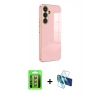 MARSİLYAN™- Galaxy S25 FE Kılıf Yankı Serisi - Siyah 3D Antistatik Seramik Nano Ekran Koruyucu + Raze Metal Kamera Lens - PE