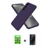 MARSİLYAN™- Galaxy S25 Kılıf Ahenk Serisi - Siyah 3D Antistatik Hayalet Cam Ekran Koruyucu + Raze Metal Kamera Lens - MI