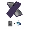 MARSİLYAN™- Galaxy S25 Kılıf Ahenk Serisi - Siyah 3D Antistatik Seramik Nano Ekran Koruyucu + Raze Metal Kamera Lens - SH