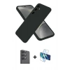 MARSİLYAN™- Galaxy S25 Kılıf Ahenk Serisi - Siyah 3D Antistatik Seramik Nano Ekran Koruyucu + Raze Metal Kamera Lens - SH
