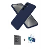 MARSİLYAN™- Galaxy S25 Kılıf Ahenk Serisi - Siyah 3D Antistatik Seramik Nano Ekran Koruyucu + Raze Metal Kamera Lens - SH