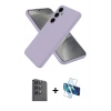 MARSİLYAN™- Galaxy S25 Kılıf Ahenk Serisi - Siyah 3D Antistatik Seramik Nano Ekran Koruyucu + Raze Metal Kamera Lens - SH