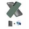 MARSİLYAN™- Galaxy S25 Kılıf Ahenk Serisi - Siyah 3D Antistatik Seramik Nano Ekran Koruyucu + Raze Metal Kamera Lens - SH