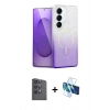 MARSİLYAN™- Galaxy S25 Kılıf Eksen Minimal Özel Seri - Siyah 3D Antistatik Cam Ekran Koruyucu + Raze Metal Kamera Lens - SH