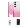 MARSİLYAN™- Galaxy S25 Kılıf Eksen Minimal Özel Seri - Siyah 3D Antistatik Hayalet Cam Ekran Koruyucu + Raze Metal Kamera Lens - GS