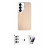 MARSİLYAN™- Galaxy S25 Kılıf Eksen Prime - Şeffaf Pasifik Cam Ekran Koruyucu + Raze Metal Kamera Lens - GS