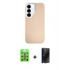 MARSİLYAN™- Galaxy S25 Kılıf Eksen Prime - Siyah 3D Antistatik Hayalet Cam Ekran Koruyucu + Raze Metal Kamera Lens - MI