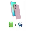 MARSİLYAN™- Galaxy S25 Kılıf İz Işık Koleksiyonu - Siyah 3D Antistatik Cam Ekran Koruyucu + Raze Metal Kamera Lens - MI