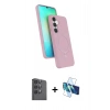 MARSİLYAN™- Galaxy S25 Kılıf İz Işık Koleksiyonu - Siyah 3D Antistatik Seramik Nano Ekran Koruyucu + Siyah Raze Metal Kamera Lens
