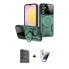 MARSİLYAN™- Galaxy S25 Kılıf Kıvılcım Modern Serisi - Şeffaf Pasifik Cam Ekran Koruyucu + Raze Metal Kamera Lens - SH