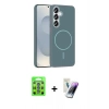 MARSİLYAN™- Galaxy S25 Kılıf Siluet Doku Özel Seri - Şeffaf Pasifik Cam Ekran Koruyucu + Raze Metal Kamera Lens - MI
