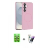 MARSİLYAN™- Galaxy S25 Kılıf Siluet Doku Özel Seri - Şeffaf Pasifik Cam Ekran Koruyucu + Raze Metal Kamera Lens - MI
