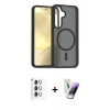 MARSİLYAN™- Galaxy S25 Kılıf Siluet Minimal Prime - Şeffaf Pasifik Cam Ekran Koruyucu + Raze Metal Kamera Lens - GS