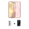 MARSİLYAN™- Galaxy S25 Kılıf Siluet Minimal Prime - Siyah 3D Antistatik Hayalet Cam Ekran Koruyucu + Raze Metal Kamera Lens - GS