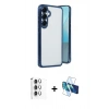 MARSİLYAN™- Galaxy S25 Kılıf Vadi Minimal - Siyah 3D Antistatik Seramik Nano Ekran Koruyucu + Raze Metal Kamera Lens - GS