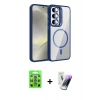 MARSİLYAN™- Galaxy S25 Kılıf Yadigar Asil Koleksiyonu - Şeffaf Pasifik Cam Ekran Koruyucu + Raze Metal Kamera Lens - MI